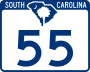 South Carolina Highway 55 marker