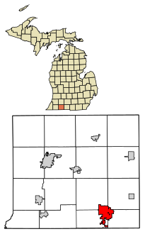 St. Joseph County Michigan Incorporated and Unincorporated areas Sturgis Highlighted.svg