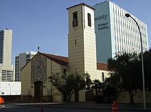 St. Joan of Arc Catholic Church near 4th and Bridger in downtown was founded in 1910. StJoanofArcCatholicChurch in Las Vegas founded 1910.jpg