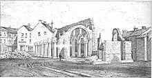 St Mary Magdalene, in the marketplace, on demolition in 1846 St Mary Magdalene Doncaster.jpg