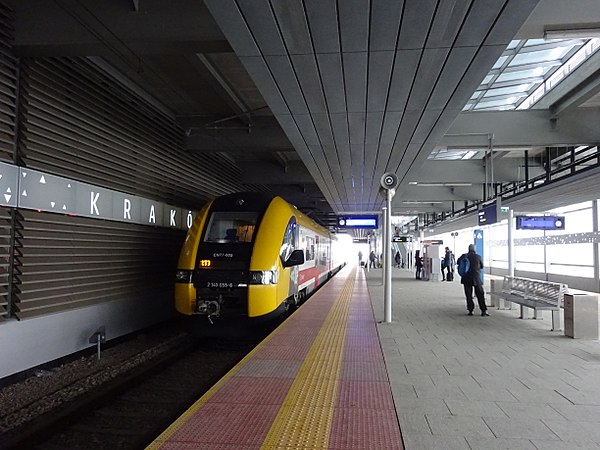 Train at "Krakow Lotnisko" station