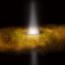 Artist's view of a star with accretion disk Star with accretion disk.jpg