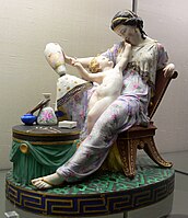 The porcelain painter, Paris, c. 1875. Biscuit porcelain with unfired paint.