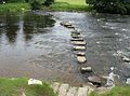 Stepping stones across the River Wharfe