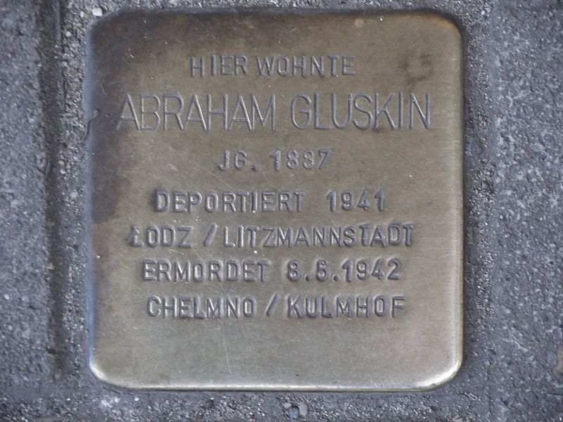 File:Stolperstein Düsseldorf 2 Flingern Nord Ackerstraße 144 Abraham Gluskin.jpg