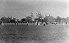 Stoolball game in 1902 in Nutley, East Sussex Stoolball fords green 1902.jpg