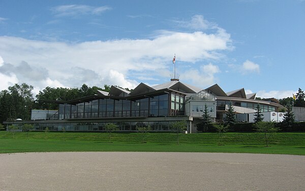 A view of the Festival Theatre as seen from the Avon River.