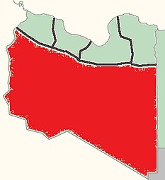 Italienische Provinzen in Libyen ab 1939 (grün)
