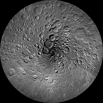 The Moon's north pole during summer.