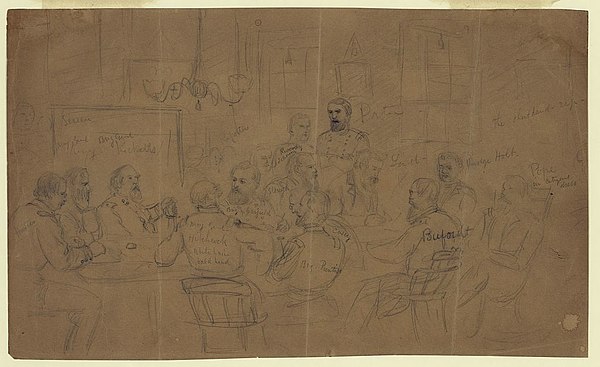 The court-martial of Fitz John Porter sketched by Alfred Waud