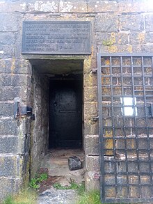 The entrance unlocked to the Waterloo Monument The entrance to the Waterloo Monument on Peniel Heugh.jpg