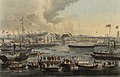 The launch of HMS Trafalgar, 120 guns. At Woolwich June 21st 1841 RMG PW8091.jpg