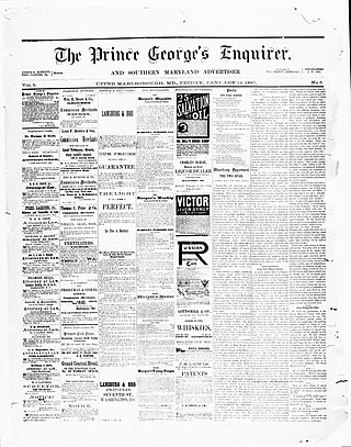 <i>Prince Georges Enquirer and Southern Maryland Advertiser</i> Defunct American newspaper