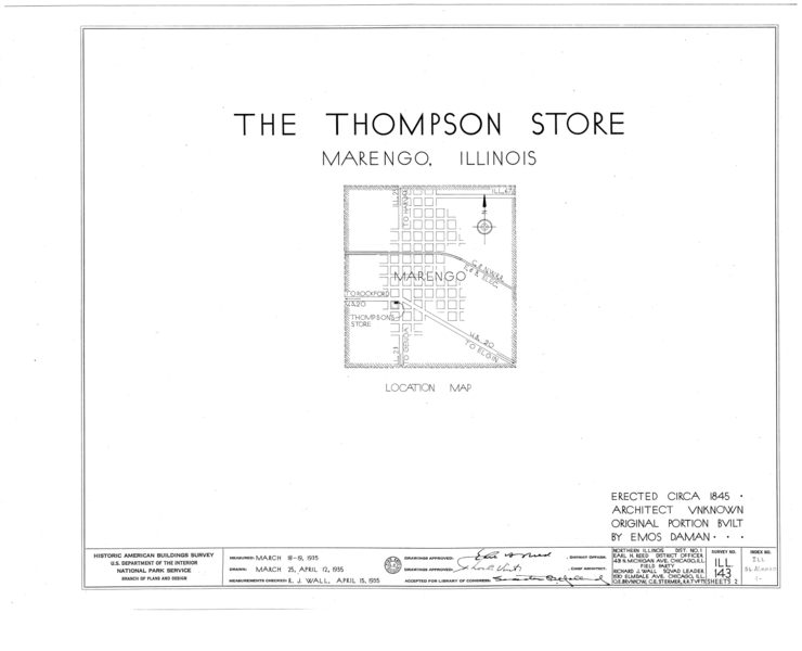 File:Thompson Store, 109 West Grant Highway, Marengo, McHenry County, IL HABS ILL,56-MARGO,1- (sheet 0 of 2).png
