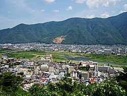View of downtown Chikuma and Togura-Kamiyamada Spa