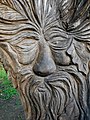 Carved tree in Oar Gunpowder Works Country Park near Faversham.