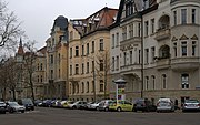 Tschaikowskistraße mit Möbiushaus.