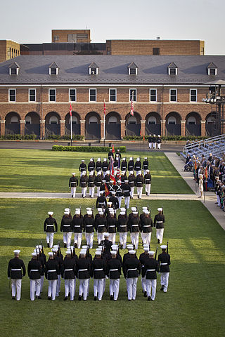 File:U.S. Marines pass in review at the closing the retirement ceremony for Gen. George J. Flynn ...