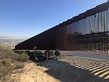 This is a section of the walls in San Diego, California 2021 U.S - Mexico Border Wall.jpg