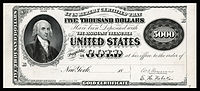 $5,000 Gold Certificate, Series 1888, Fr.1222a, depicting James Madison