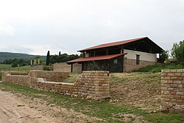 Reconstructed main building of the villa rustica Weilberg near Ungstein.