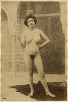 Untitled, Nude before Moorish backdrop Albumen print, ca. 1890.jpg