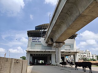 <span class="mw-page-title-main">Vastral Gam metro station</span> Ahmedabad Metros Blue Line terminal metro station