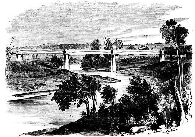 Menangle Railway Bridge in 1864 Illustrated Sydney News