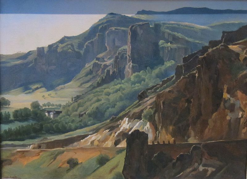 File:View of a Mountain Valley with Buildings by Théodore Caruelle d'Aligny, c. 1829-33.JPG