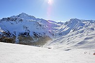 View towards the Nant Benin valley from below le Dos Rond, La Plagne, 2018.jpg