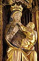 Madonna en Kind in albast.  Altaarstuk in de kapel van de Maagd.  All Saints Church, Margaret Street in Londen.