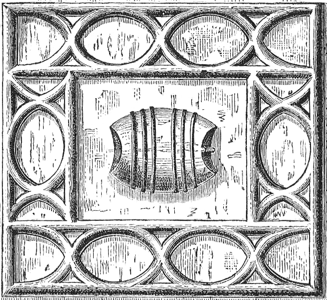  Rebus of Weston, a "waisted-tun", a barrel with concave ends. 1520's terracotta moulding on facade of manor house at Sutton Place, Surrey.