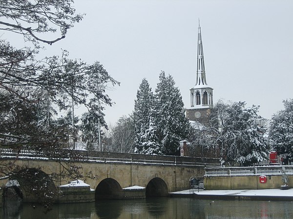 Wallingford Bridge with St Peter's Church