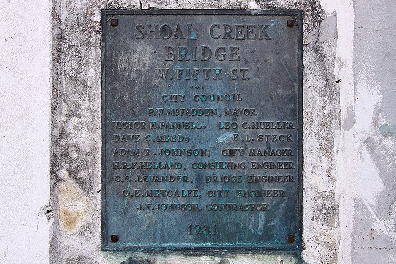 File:West Fifth Street Bridge at Shoal Creek Plaque Austin.jpg