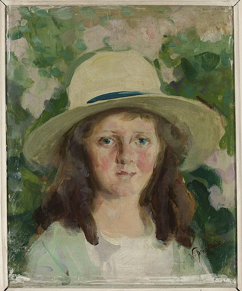File:Witold Pruszkowski - Portrait of a girl in a hat - MP 4195 - National Museum in Warsaw.jpg