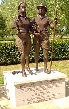 Statue at the National Memorial Arboretum, Alrewas, Staffordshire Women's Land Army statue.jpg