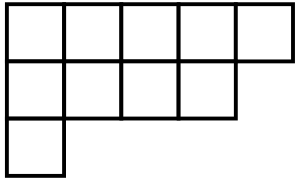 Young diagram of a partition (5,4,1).