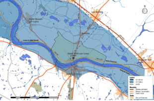 Zone inondable de la commune de Saint-Père-sur-Loire.