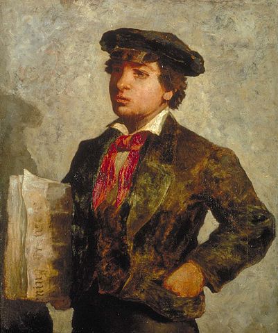 401px-'Newspaper_Boy'_by_Edward_Mitchell_Bannister,_1869.jpg (401×479)