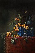 Nature mort aux branches d'abricots et de prunes (Still life with apricot and plum branches) - Pierre Dupuis - Musée des Beaux-Arts d'Agen