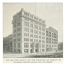 1893 (King1893NYC) pg431 THE NEW-YORK SOCIETY FOR THE PREVENTION OF CRUELTY TO CHILDREN, FOURTH AVENUE AND 23D STREET.jpg