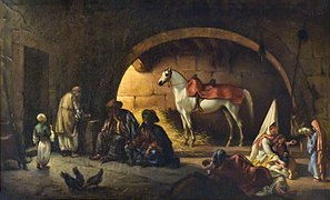 Repos de voyageurs syriens dans un khan près de Beyrouth - Pierre-François Lehoux - Musée des Beaux Arts de Narbonne