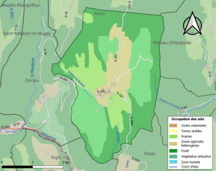 Barevná mapa znázorňující využití půdy.