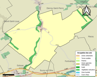 Kolorowa mapa przedstawiająca użytkowanie gruntów.