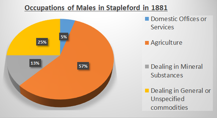 Occupational Structure of Males reported by the census reports from Vision of Britain