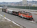 2018-03-19 Preheating locomotive ÖBB 011.43 (Ex-1042 050) at train station Amstetten