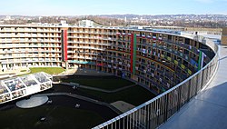 Blick von der Dachterrasse in den Innenraum