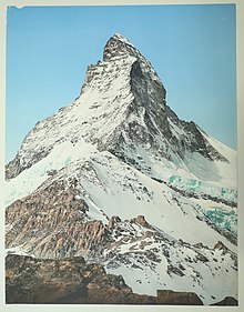 Chromolithographie des Matterhorns um 1900 aus der Zentralbibliothek Zürich