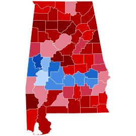 2022 United States House of Representatives elections in Alabama results map by county.svg
