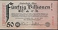 50 trillion (50 Billionen, 50×1012) marks Eschweiler, 1923